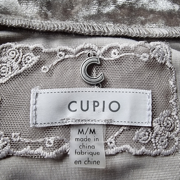 Cupio Women's Crushed Velvet Oversized Tunic Top In Feather Gray - Picture 7 of 10